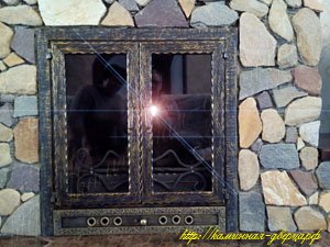 Дверца стеклянная для камина доставлена в г. Казань