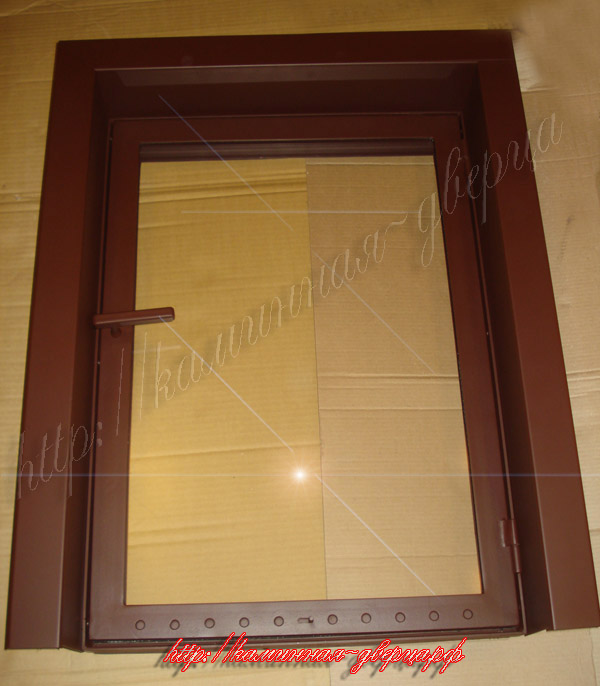 №71 Дверца с выносным наличником, регулируемое поддувало, термостойкая краска (коричневая)