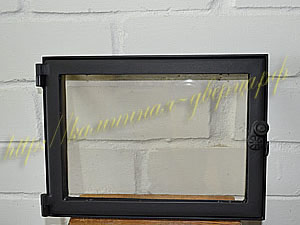 №4-п. Дверца для печи прямоугольная, жаростойкое стекло (стеклокерамика), герметичная, без наличника